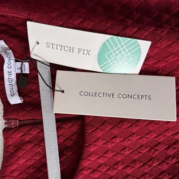 Collective Concepts Rich Red Textured Midi Dress - Picture 6 of 9